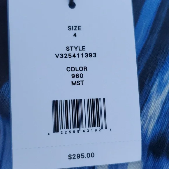 NWT Vince Silk Shibori Tie Dye Blouse Blue White Size 4 - Picture 3 of 13